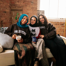 Load image into Gallery viewer, Palestinian Catfiyyeh "Free Palestine" T-Shirt (Black Cat)