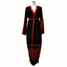 Load image into Gallery viewer, Classic Black & Red Palestinian Tatreez Kimono