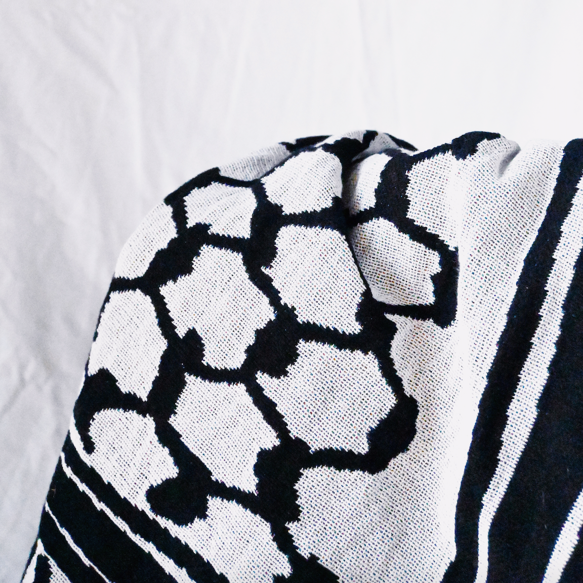 Black and white online woven blanket