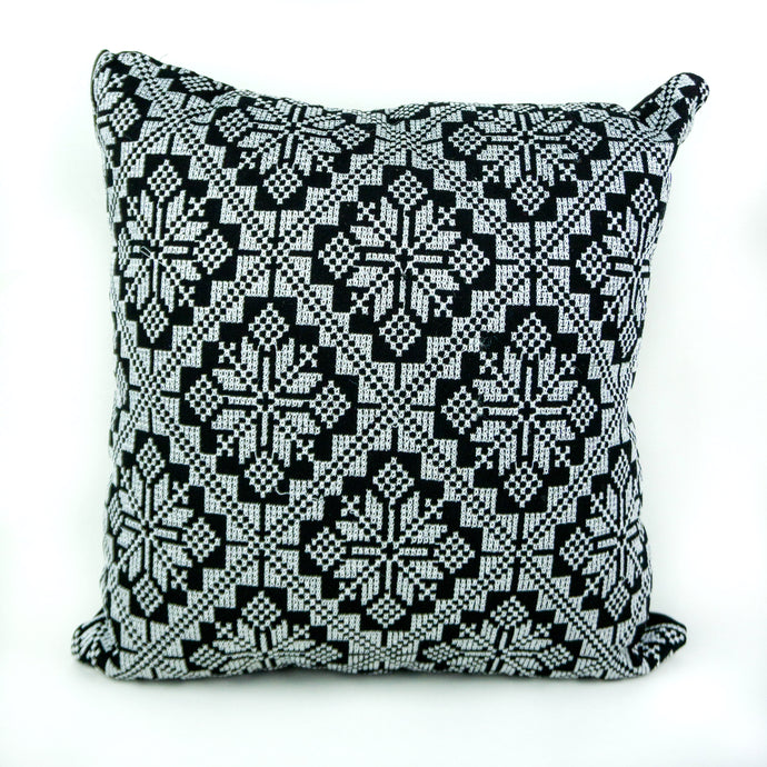 Black & White Palestinian Tatreez Pillow