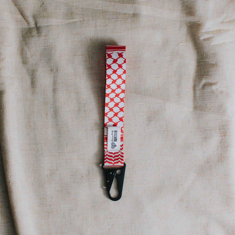 Classic Kuffiyeh Wristlet Key Lanyard (Red)