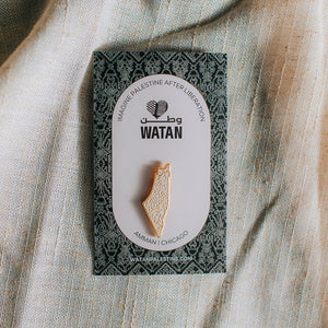 Khalili Map of Palestine Enamel Pin (Gold)