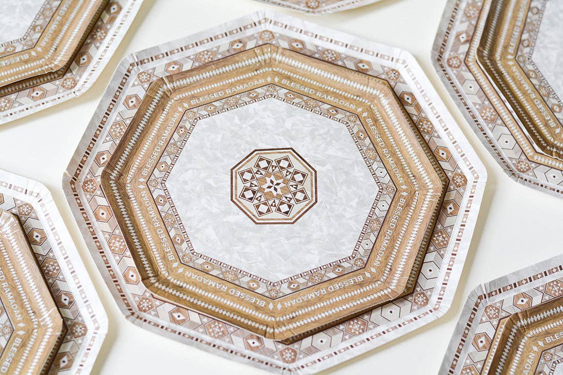 Damasq Disposable Ramadan Dessert Plates-8pc