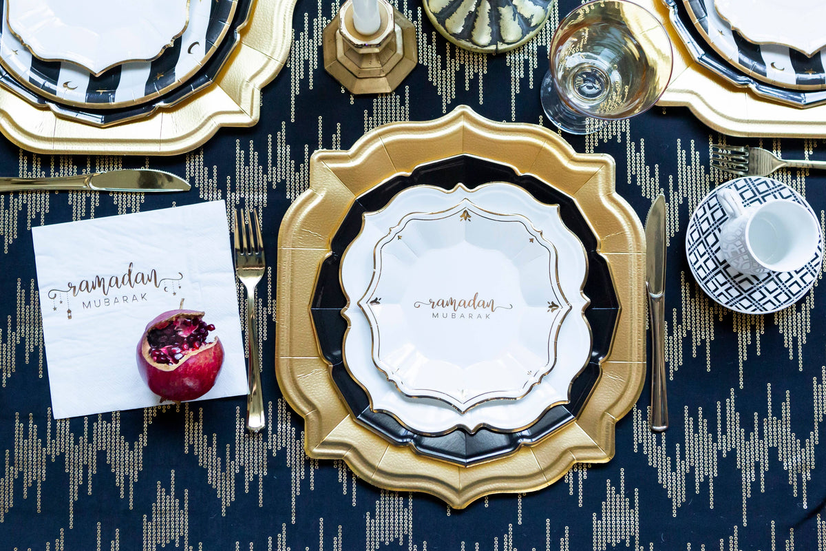 8 Ramadan White Dessert Plates