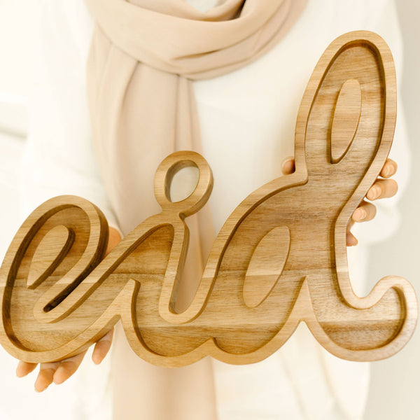'EID' Wooden Serving Tray