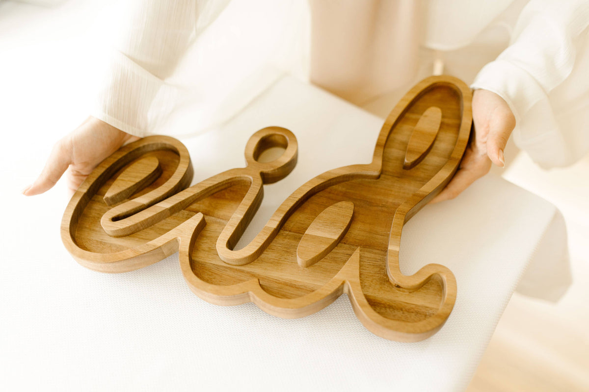 'EID' Wooden Serving Tray