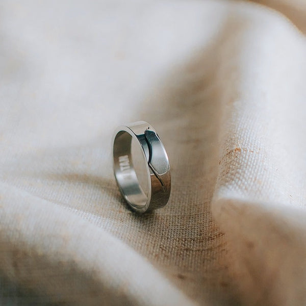 Minimal Palestinian Map Ring Band (Silver)