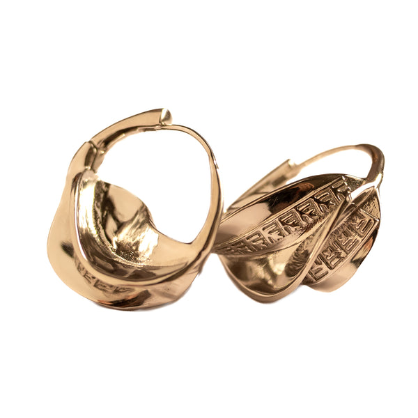 Fulani Tatreez Hoop Earrings (Gold) &mdash; alternate view