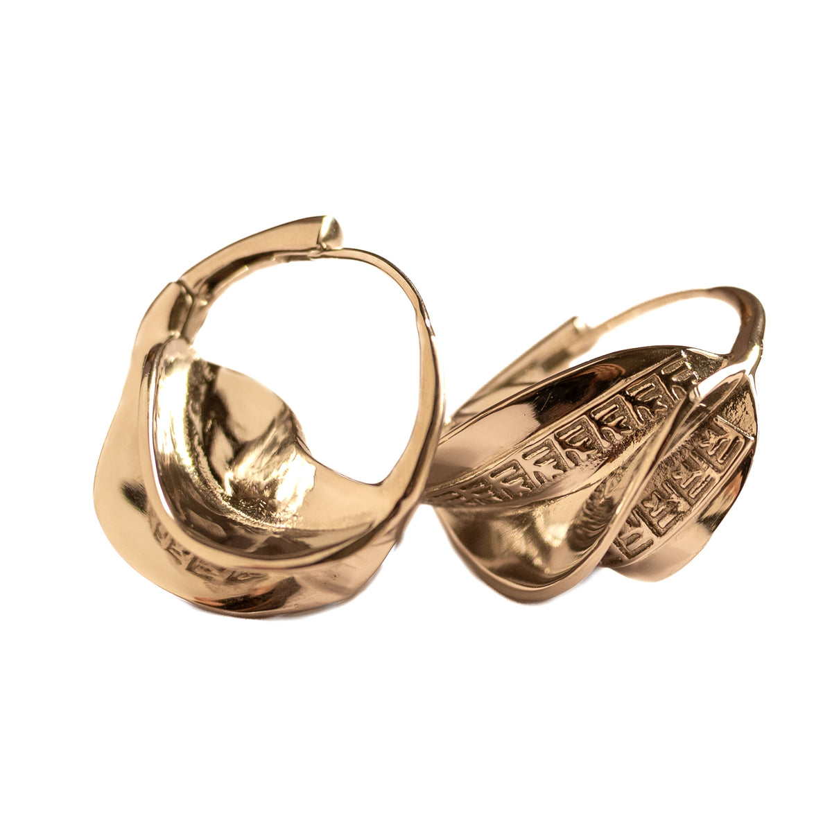 Fulani Tatreez Hoop Earrings (Gold)