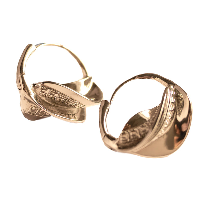 Fulani Tatreez Hoop Earrings (Gold)