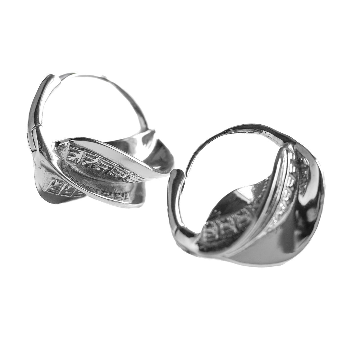 Fulani Tatreez Hoop Earrings (Silver)