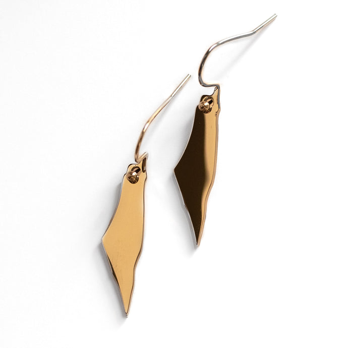 Palestine Map Earrings (Gold)