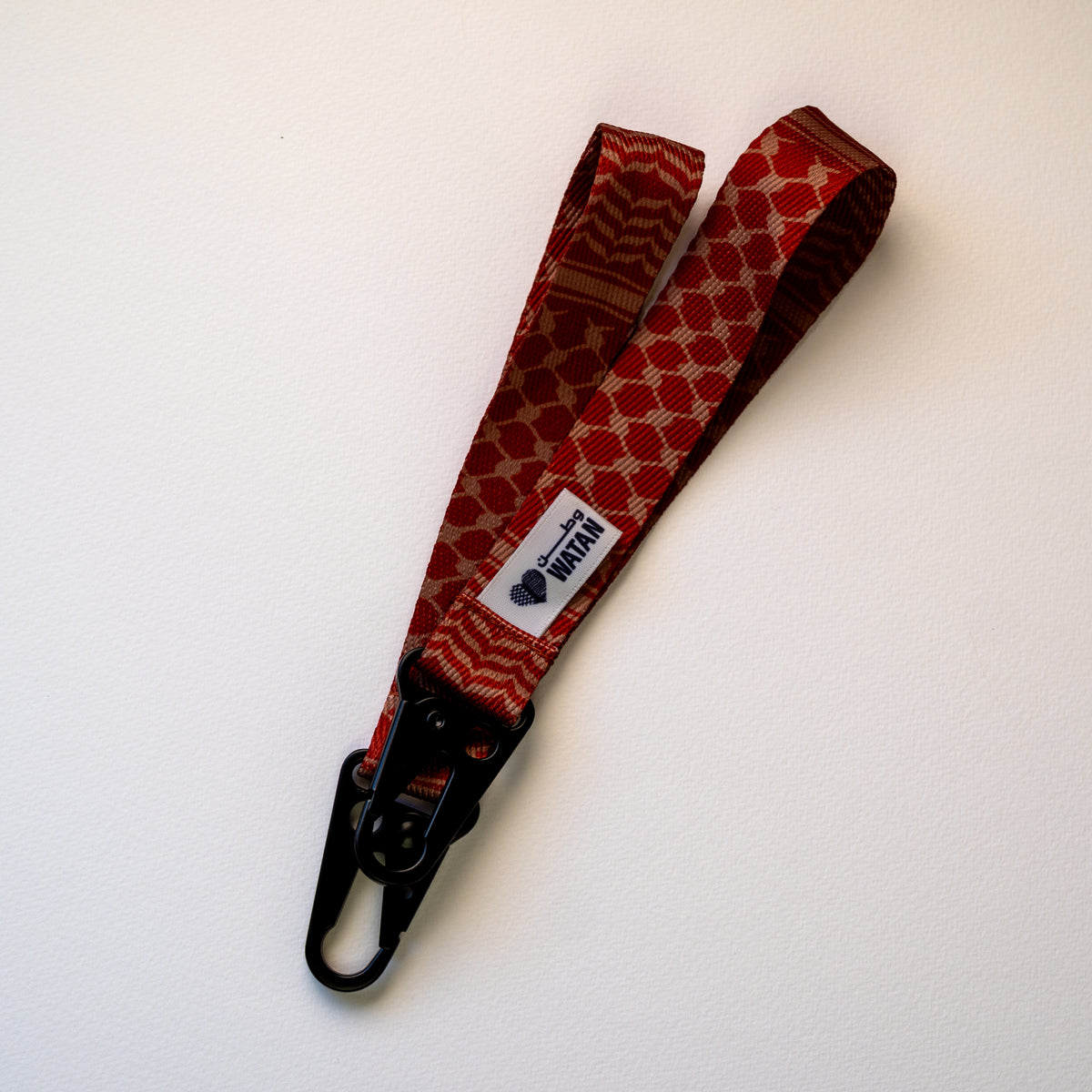 Classic Kuffiyeh Wristlet Key Lanyard (Rust)