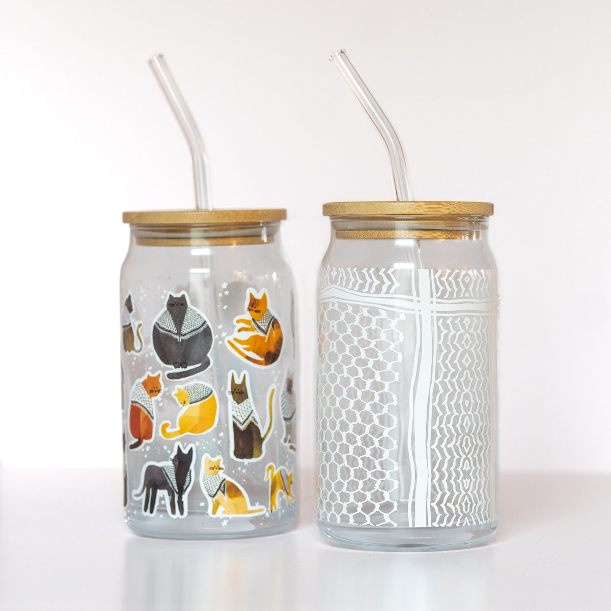 White Kuffiyeh Iced Coffee Tumbler