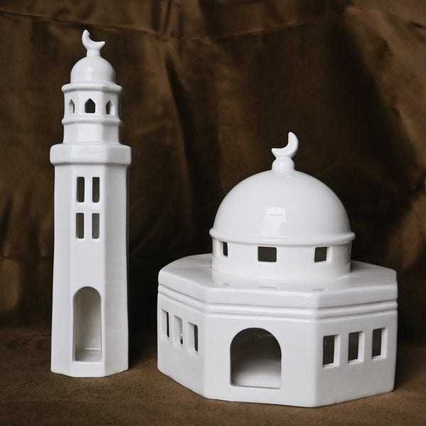 White Dome of the Rock Sculpture Decor &mdash; alternate view