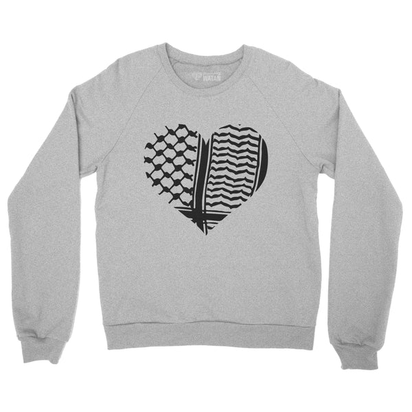 Watan Kuffiyeh Heart Crewneck Sweatshirt