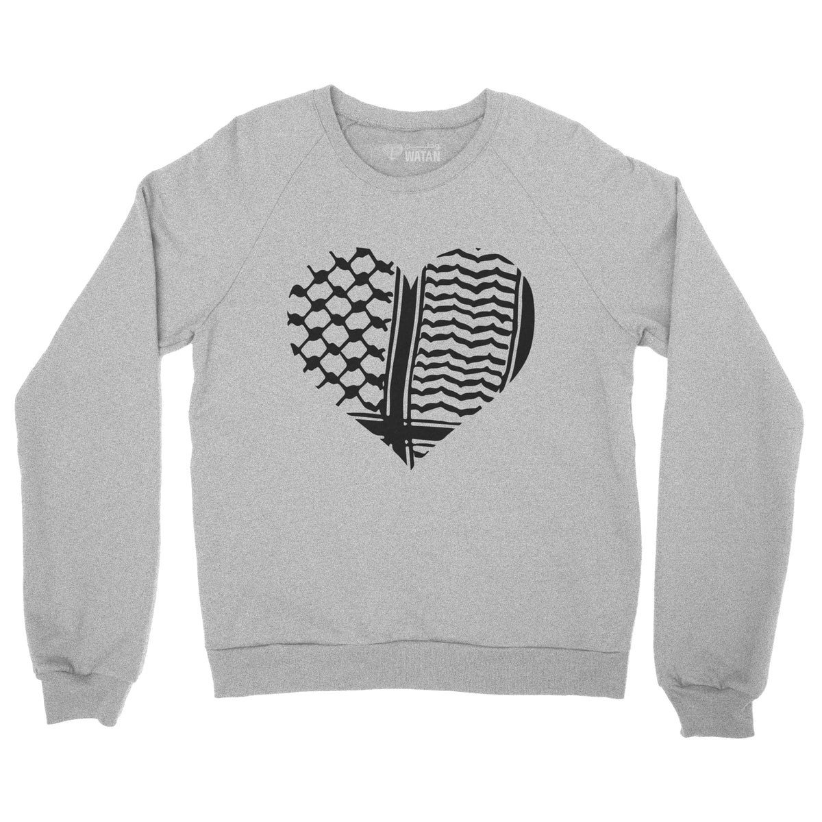 Watan Kuffiyeh Heart Crewneck Sweatshirt