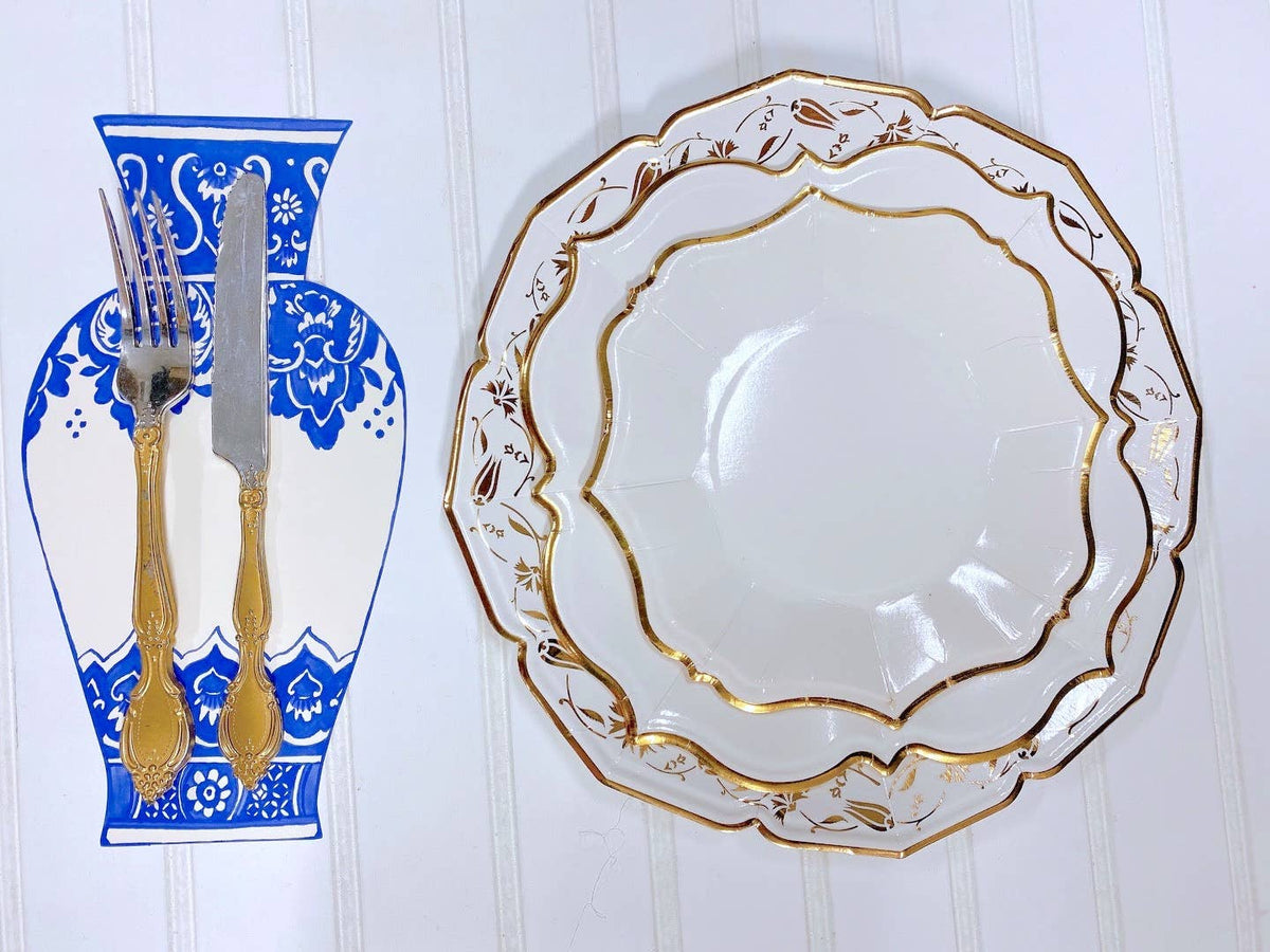 Iznik Floral White Dinner Plates