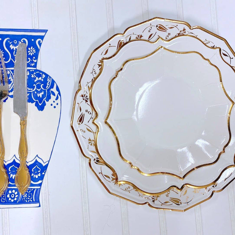 Iznik Floral White Dinner Plates