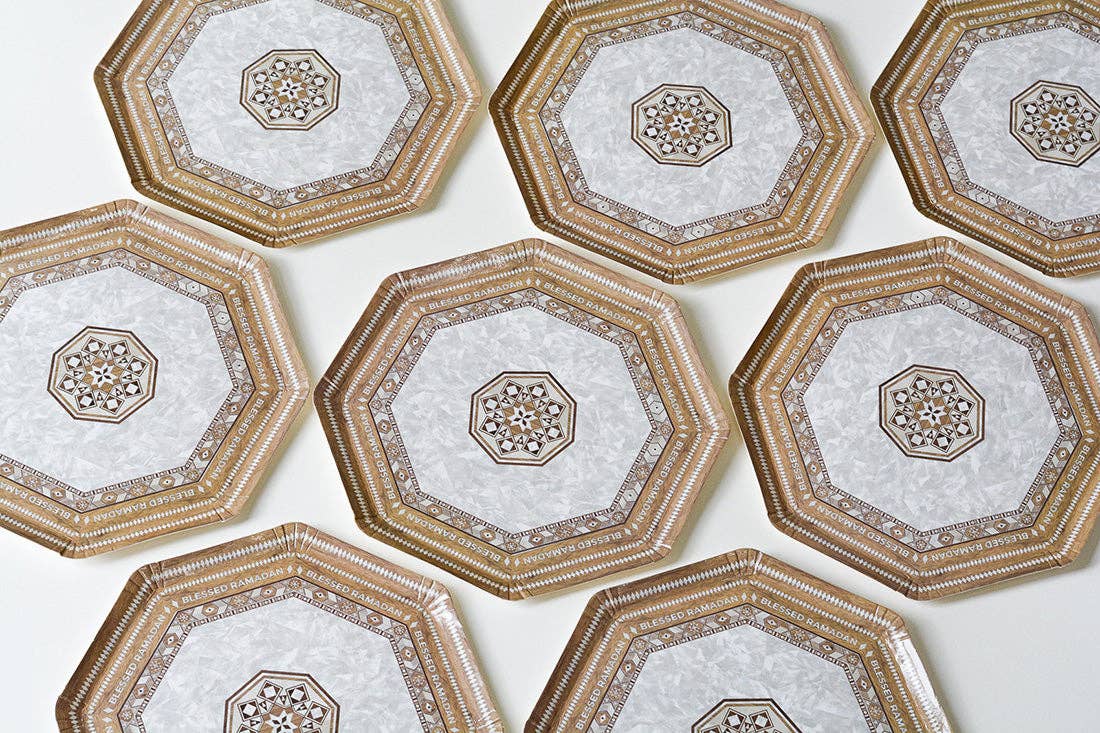Damasq Disposable Ramadan Dessert Plates-8pc