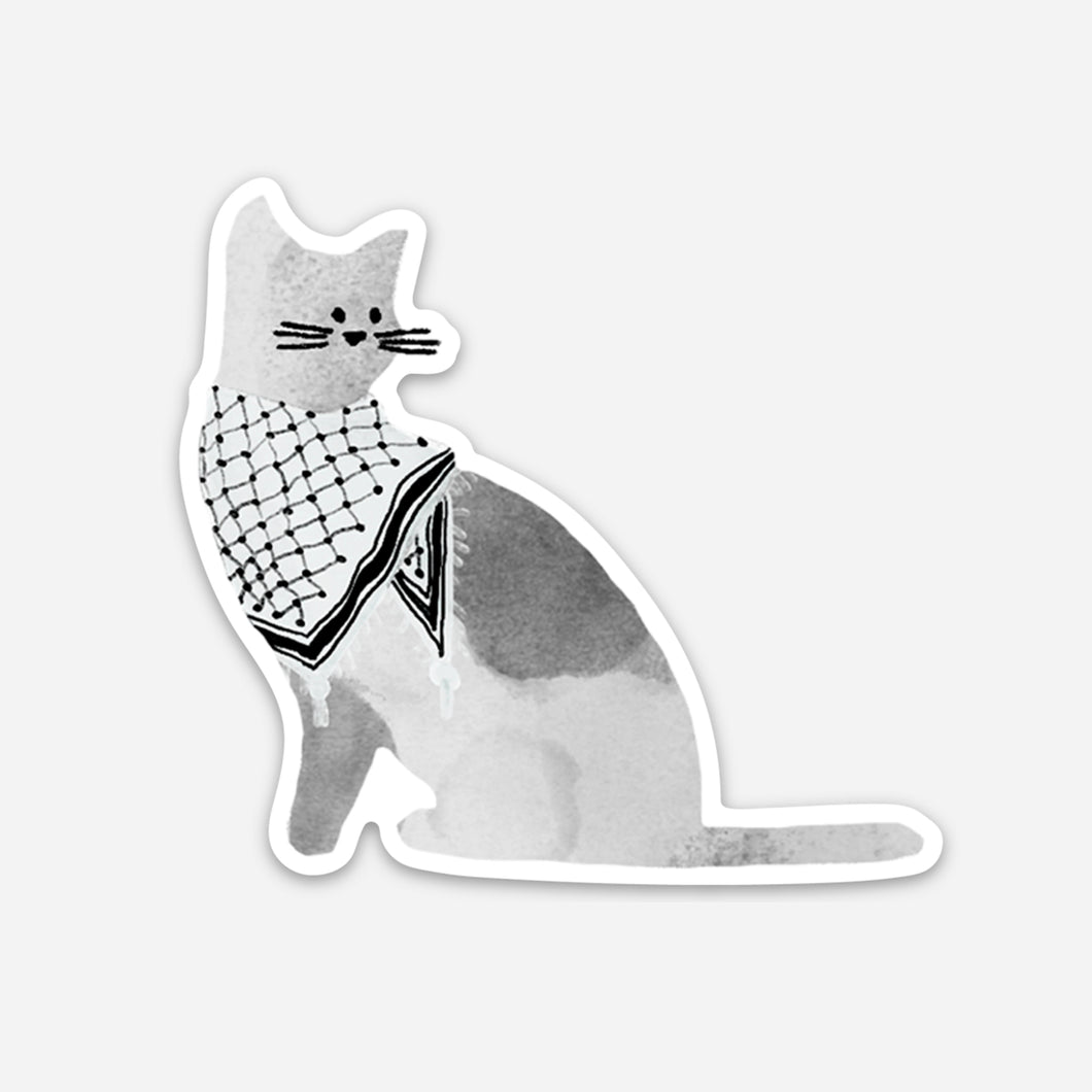 Palestinian Sitting Catfiyyeh Sticker