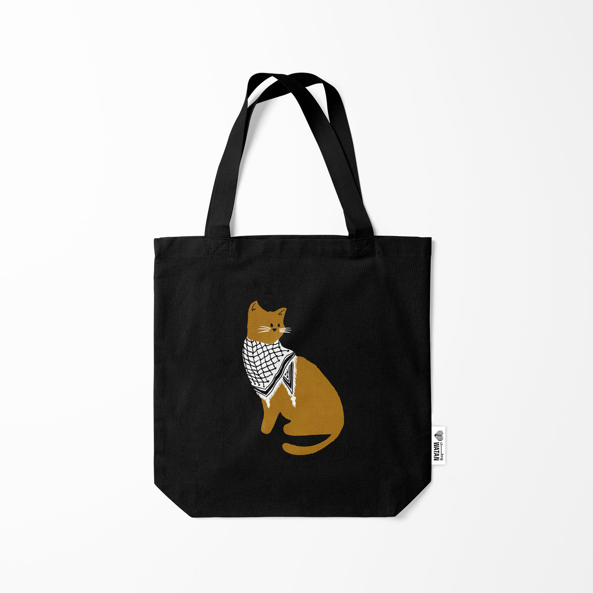 Palestinian Catfiyyeh Tote Bag (Orange Cat)