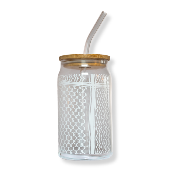 White Kuffiyeh Iced Coffee Tumbler
