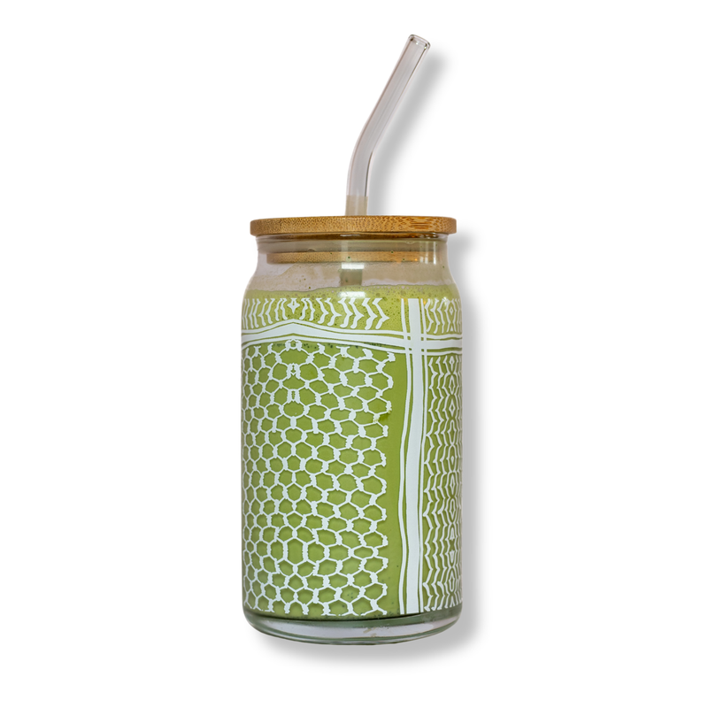 White Kuffiyeh Iced Coffee Tumbler