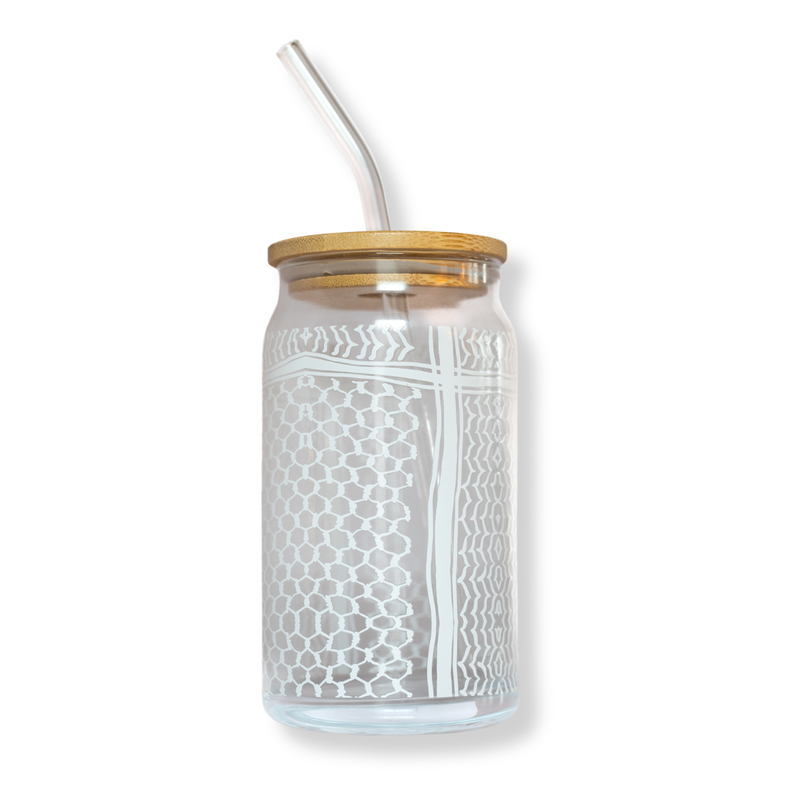White Kuffiyeh Iced Coffee Tumbler