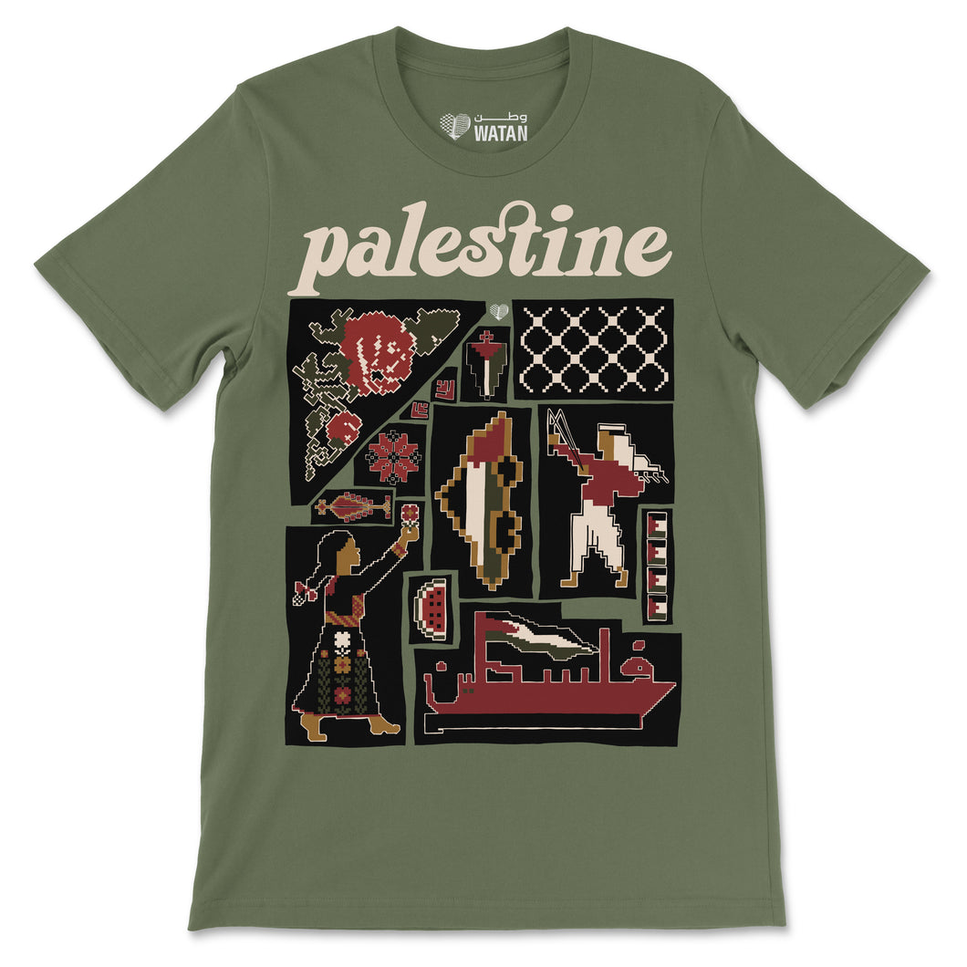 Palestine Tatreez Patchwork T-Shirt