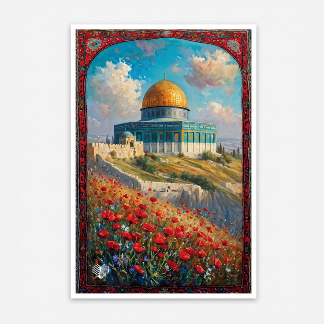 Persian Poppy Dome of the Rock Sticker