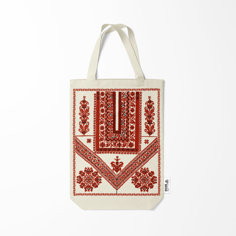 Classic Ramallah Qabbeh Tatreez Tote Bag