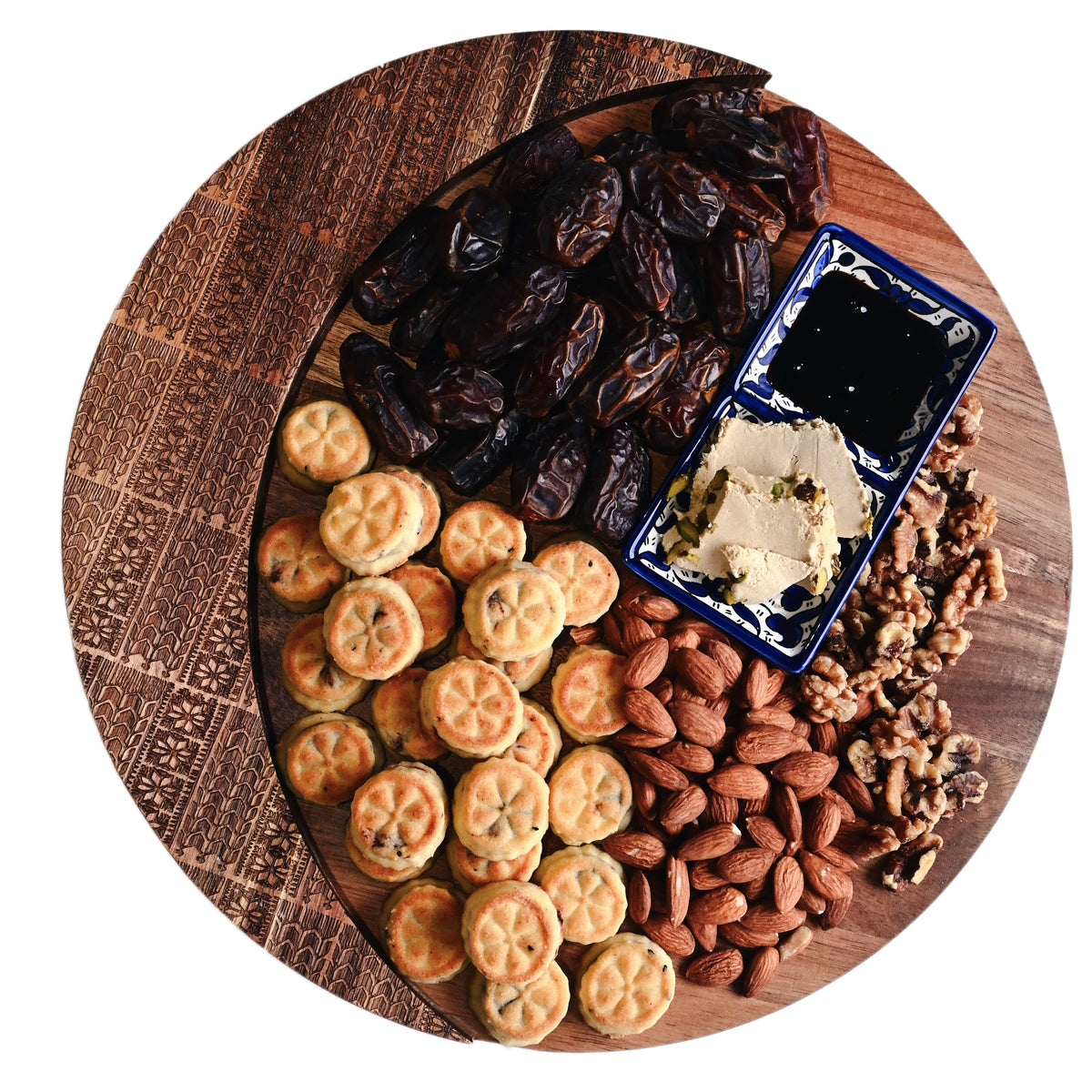Wooden Tatreez Moon Platter