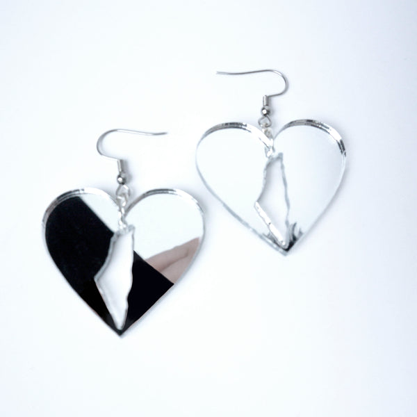 Palestine Love Earrings (Silver) &mdash; alternate view