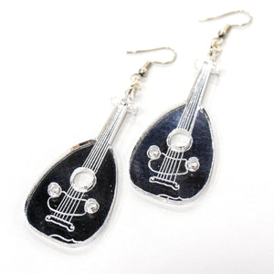 Palestinian Oud Earrings (Silver Mirror)