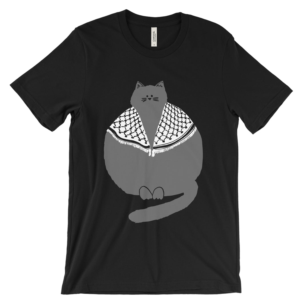 Palestinian Catfiyyeh T-Shirt (Grey Cat)