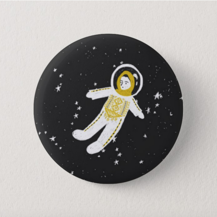 Palestinian Astronaut Button Pin