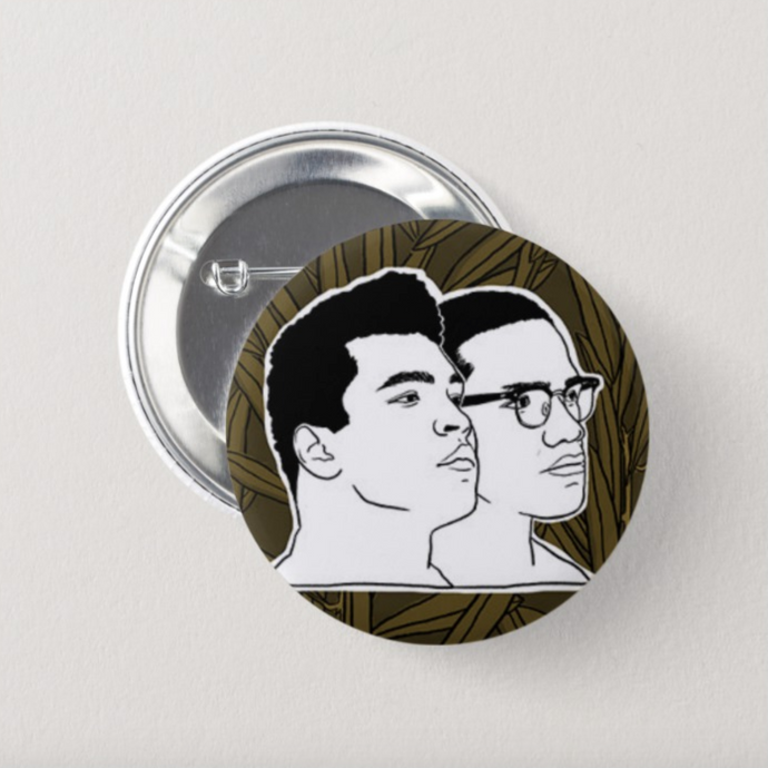 Malcolm X & Muhammad Ali Button Pin