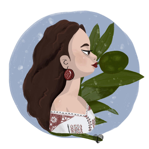Palestinian "Woman With Zeitoun" Print