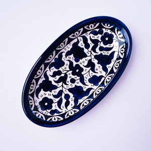 Hand-Painted Khalili Ceramic Oval Plate