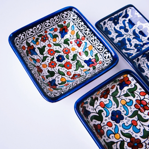 Hand-Painted Khalili Square Ceramic Bowl