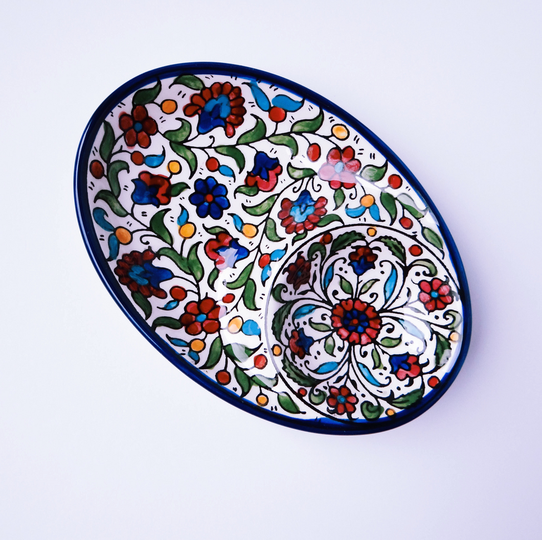 Hand-Painted Khalili Ceramic Split Plate