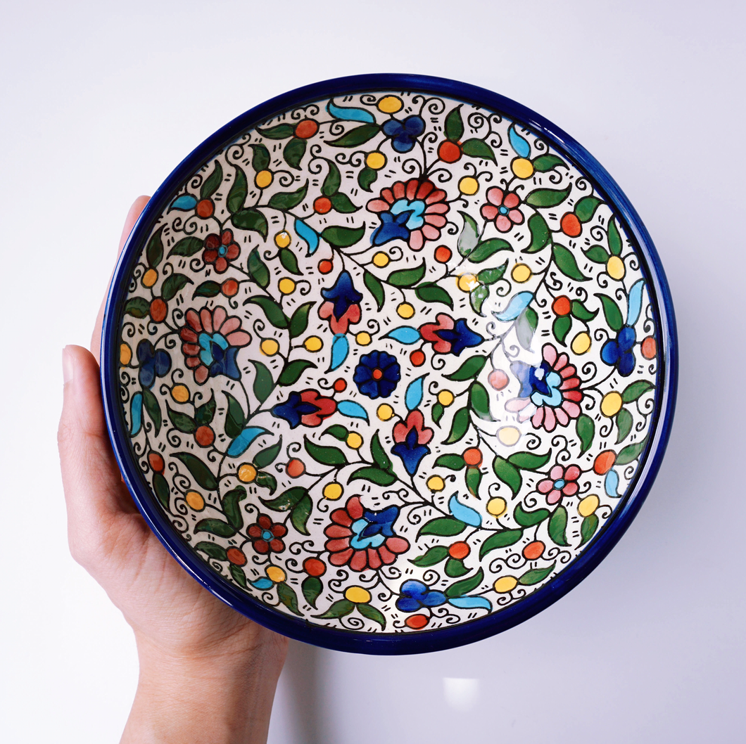 Hand-Painted Khalili Ceramic Deep Bowl
