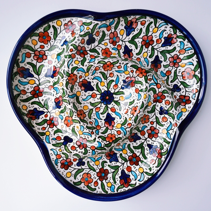 Hand-Painted Khalili Ceramic Divided Serving Platter