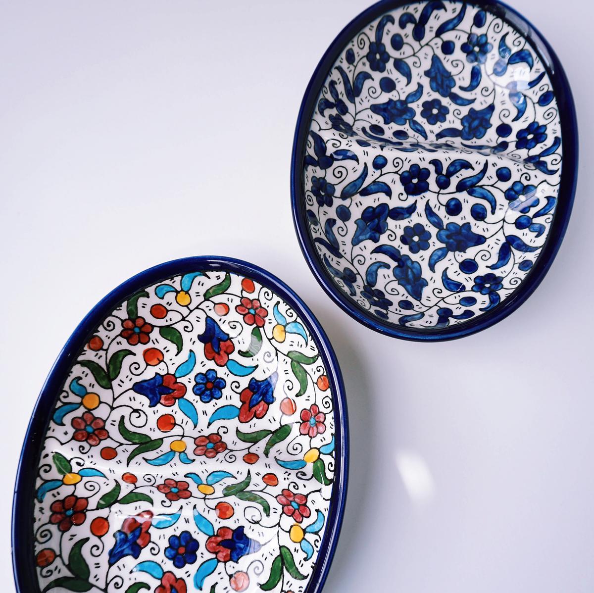 Hand-Painted Khalili Ceramic Half Split Plate