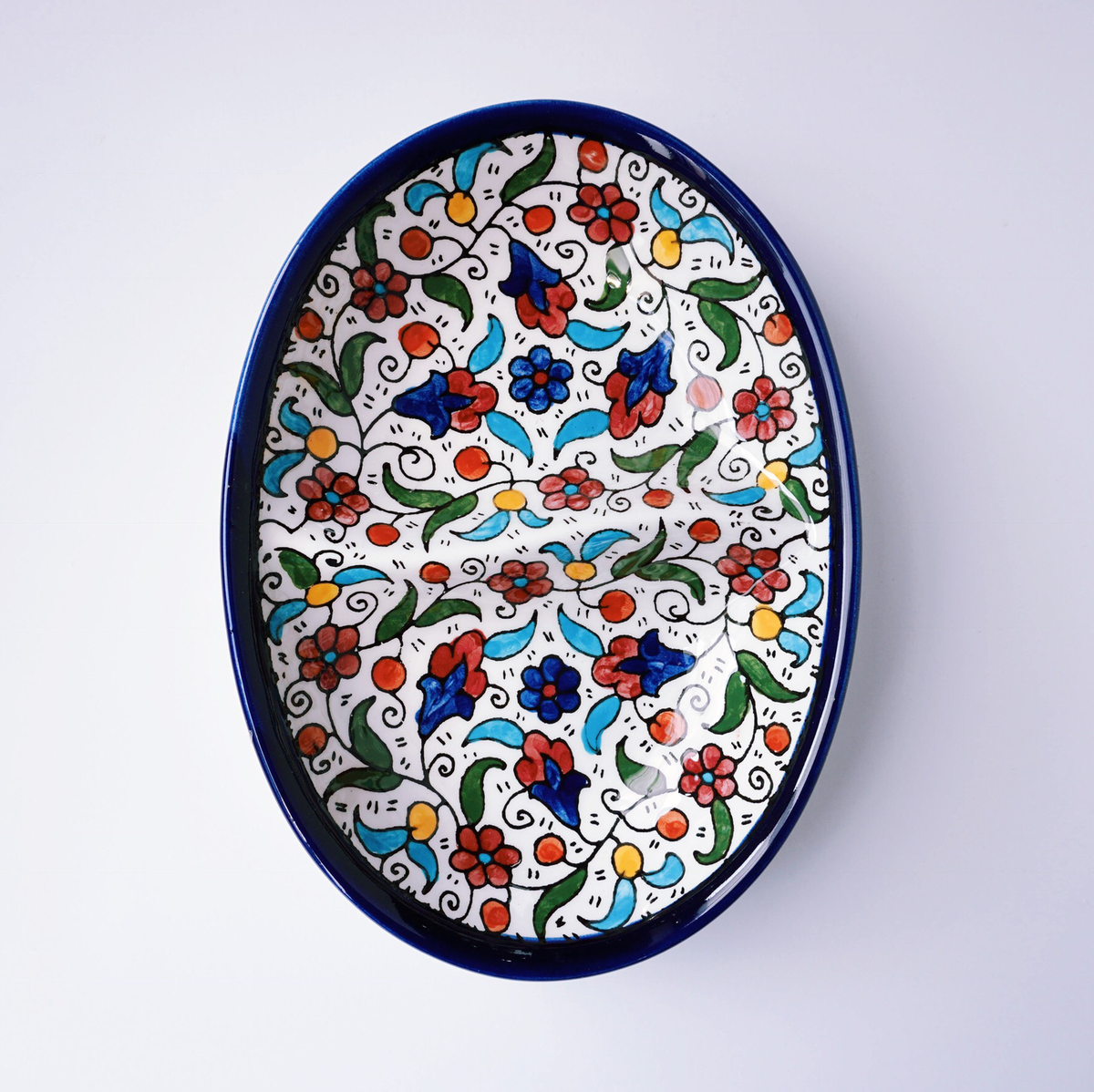 Hand-Painted Khalili Ceramic Half Split Plate