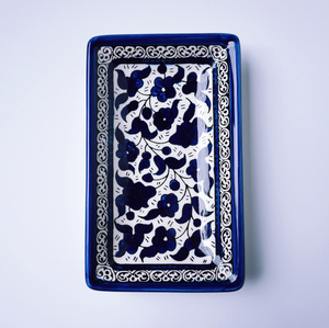 Hand-Painted Khalili Ceramic Small Rectangular Plate