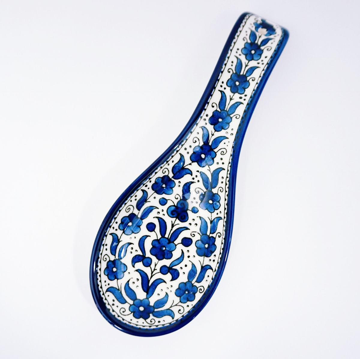 Hand-Painted Khalili Ceramic Spoonrest (Spoon)