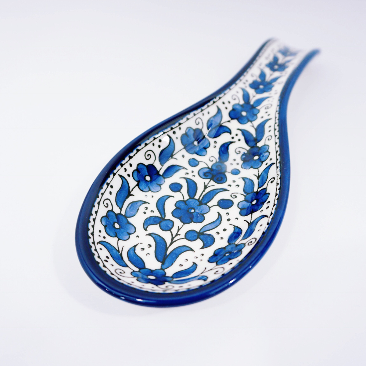 Hand-Painted Khalili Ceramic Spoonrest (Spoon)