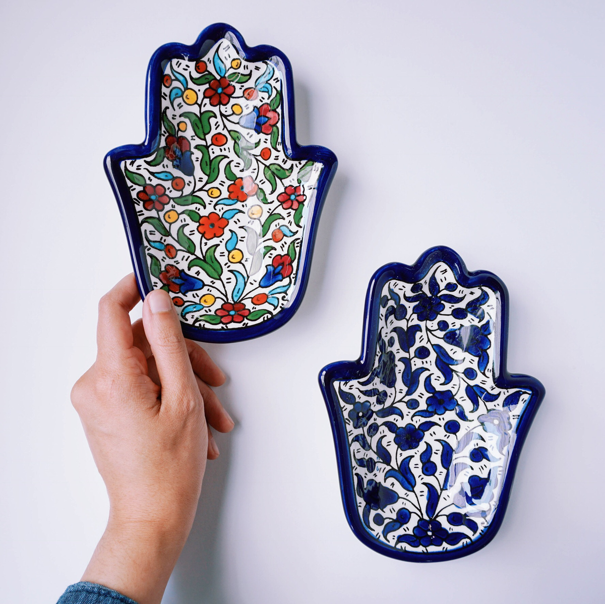 Hand-Painted Khalili Ceramic Hand Plate